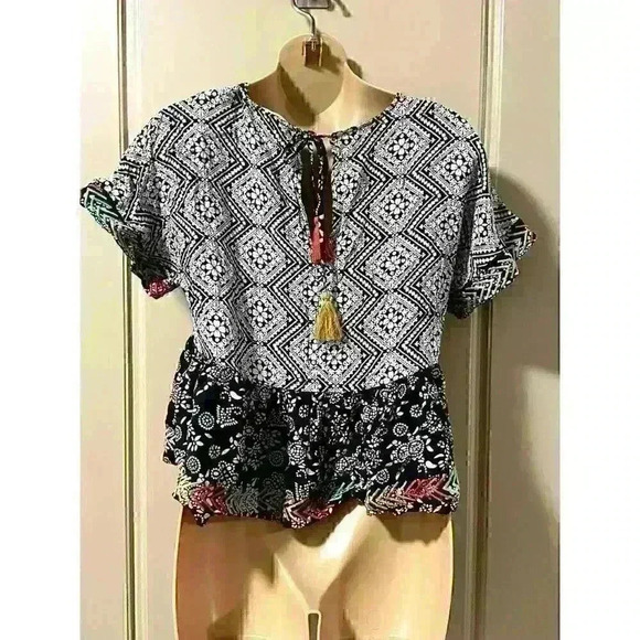 Altar'd State Boho Multicolor Top M - Picture 2 of 9